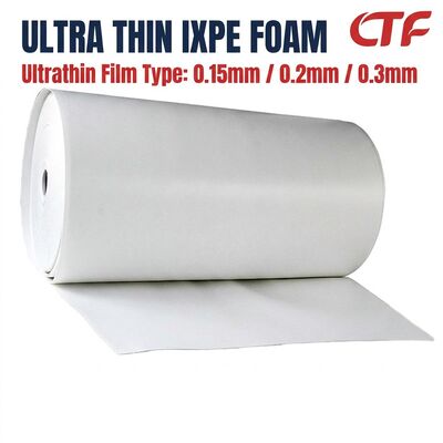 Thin IXPE Foam Roll 0.15mm 0.2mm 0.3mm Gum Backed Waterproof Insulation Sheet for Tapes and Electronic Industry Use