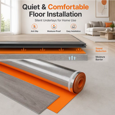 IXPE Foam Floor Underlayment Sound Absorbing Moisture Resistant Cushion for PVC SPC Vinyl Flooring Ideal for Apartments Hotels and Hospital Renovation