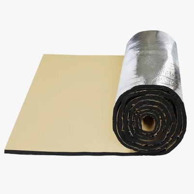 Elastomeric NBR PVC rubber foam self-adhesive sheets covered with aluminum foil