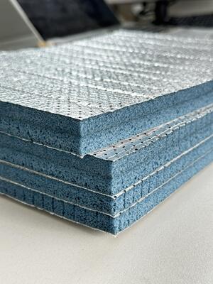 Semi Open Cell Polyolefin PO Acoustic Foam with Aluminum Foil Layer and Adhesive Backing Premium Noise Reduction Insulation Boards Fire Resistant and Easy to Install for Ventilation Systems