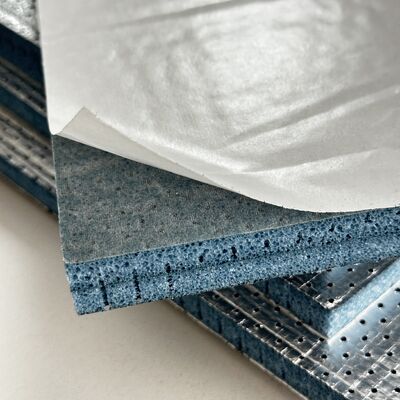 Semi Open Cell Polyolefin PO Acoustic Foam with Aluminum Foil Layer and Adhesive Backing Premium Noise Reduction Insulation Boards Fire Resistant and Easy to Install for Ventilation Systems