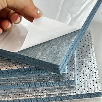 Semi Open Cell Polyolefin PO Acoustic Foam with Aluminum Foil Layer and Adhesive Backing Premium Noise Reduction Insulation Boards Fire Resistant and Easy to Install for Ventilation Systems