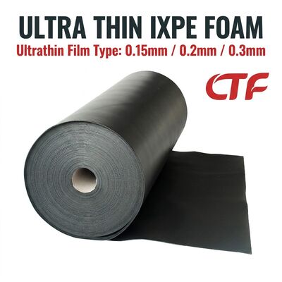 0.15mm 0.2mm 0.3mm Thin IXPE Foam Roll Gum Backed Waterproof Insulation Material for Tapes and Electronic Applications