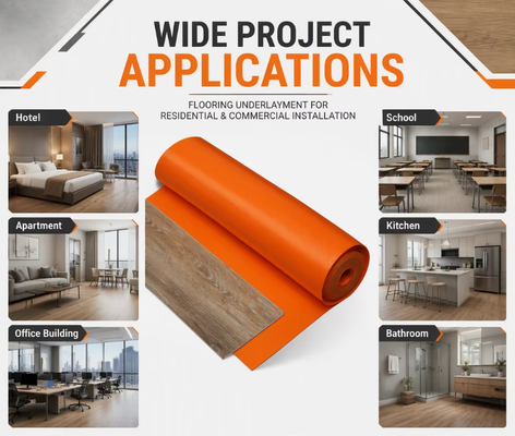 IXPE Foam Floor Underlayment Sound Absorbing Moisture Resistant Cushion for PVC SPC Vinyl Flooring Ideal for Apartments Hotels and Hospital Renovation