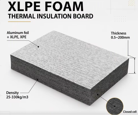 Aluminum Foil Laminated XLPE Foam Insulation Sheet Flame Retardant Heat Barrier for Hotel Commercial HVAC Duct System