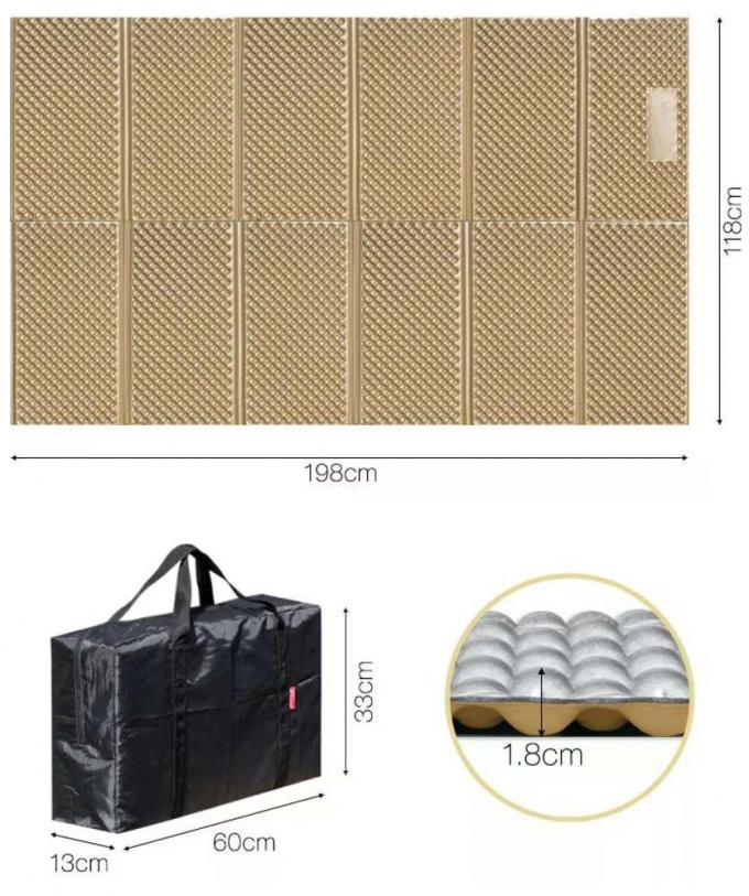 Wholesale Double Folding Sleep Mats White Aluminum Film Closed Cell IXPE XPE Foam Sleeping Pad for Waterproof Camping 2 Person 5