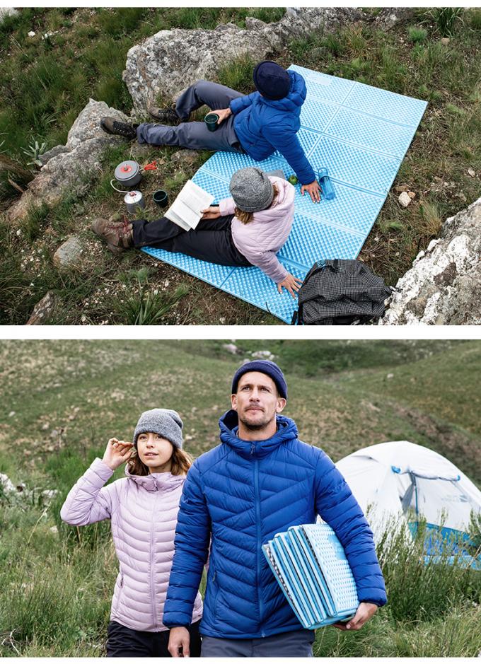 Wholesale Double Folding Sleep Mats White Aluminum Film Closed Cell IXPE XPE Foam Sleeping Pad for Waterproof Camping 2 Person 7
